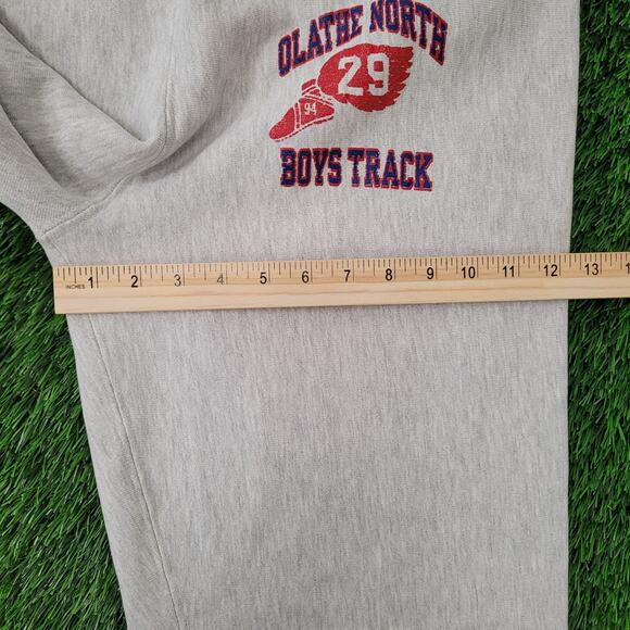 Vintage 80s Olathe North Boys Track Pants XL Gray Sweatpants - Picture 13 of 16
